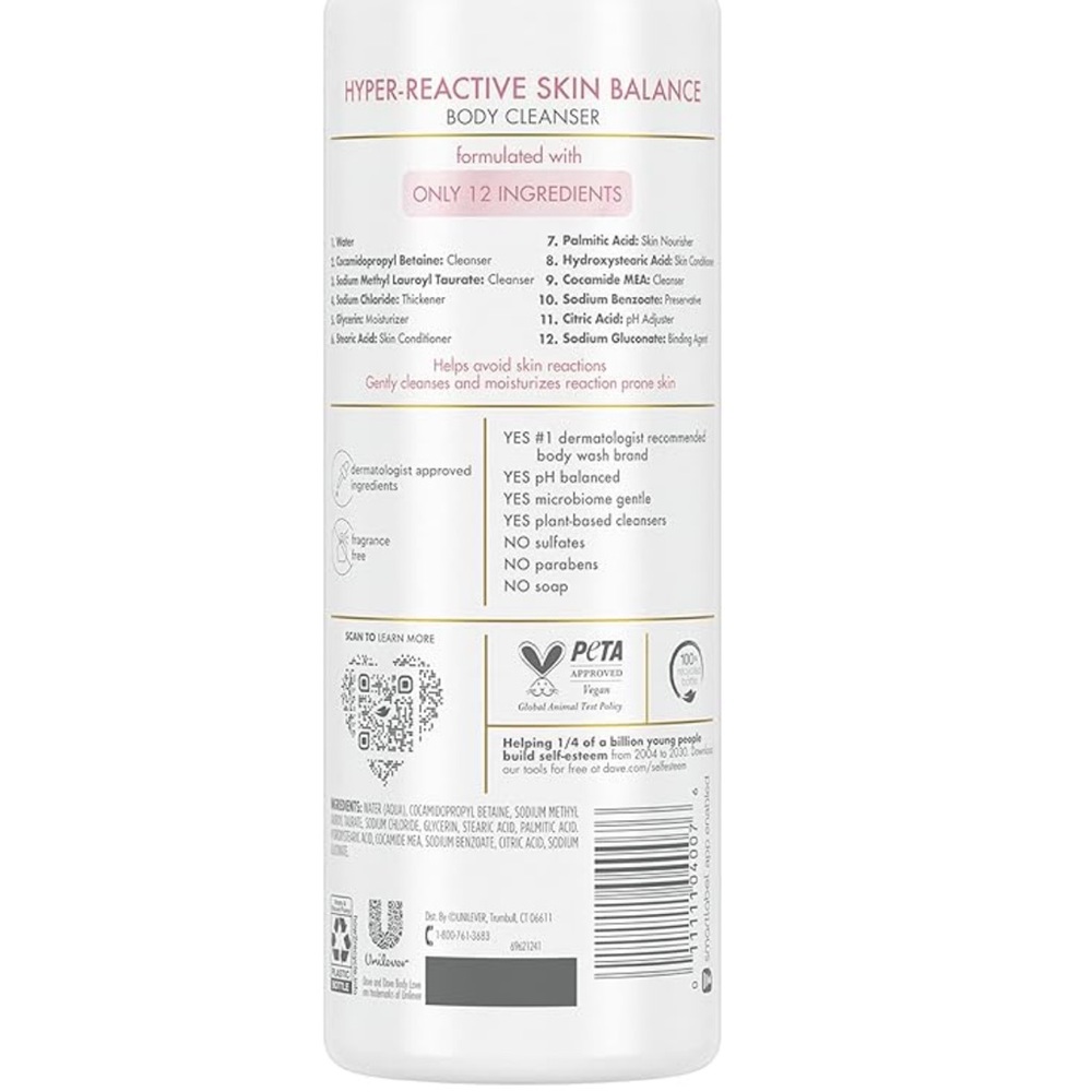 This is a Dove Body Love Hyper-Reactive Skin Balance Body Cleanser, 2 Pack - Picture 3 of 9